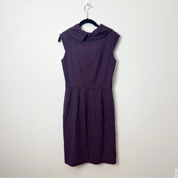 Tahari Cowl Neck Career Office Dress Plum Sleeveless - Picture 2 of 5